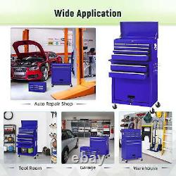 Aukfa Rolling Tool Box, 8-Drawer Tool Chest & Cabinet for Workshop Garage Blue