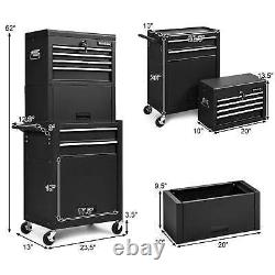 Aukfa Rolling Tool Box, Steel Tool Chest with 6-Drawer & 2 Cabinet