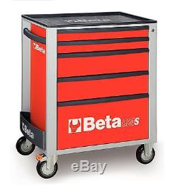 Beta Tools C24S5/R Mobile Roller Cabinet Tool Box 5 Drawer Roll Cab Red Rollcab