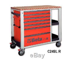 Beta Tools C24SL/R Mobile Roller Cabinet Tool Box Work Station Roll Cab Red Roll
