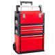 Big Red Rolling Upright Trolley Tool Box 31.5h Portable Steel+plastic Stackable