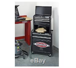 Black Metal Tool Chest With Wheels Rolling Box Set Heavy Duty Cabinet Portable