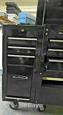 Blue-Point Roll Cart Tool Box, Drawers, Black color flip up top withkey