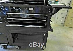 Blue-Point Roll Cart Tool Box, Drawers, Black color flip up top withkey