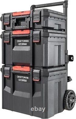 CRAFTSMAN TRADESTACK Tool Box with Wheels, Waterproof, Stackable System, Port