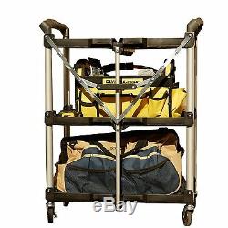 Collapsible Rolling Utility Cart Portable Folding Service Garage Shop Tool Shelf