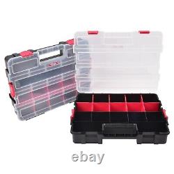 Combo Rolling Tool Chest and Cabinet Plastic Shelves 2 Tool Box Organizer 2-Pack