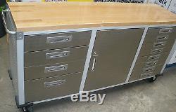 Cooking Kitchen Island Grill Stainless Steel Rolling Workbench Top Toolbox