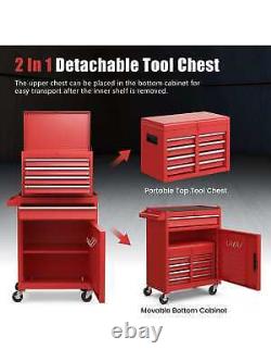 Costway 5-Drawer Rolling Tool Chest Cabinet Metal Storager Lockable with Wheels