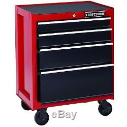 Craftsman 26-Inch 4-Drawer Rolling Cabinet Red Garage Tool Storage Organizer Box