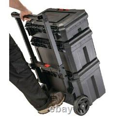 Craftsman 3Part Compartment Stackable Rolling Tool Box Set Wheels Mobile Storage