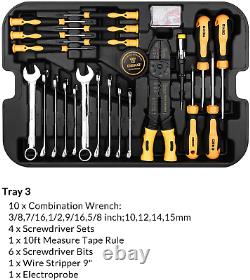 DEKOPRO 258 Pcs Tool Kit with Rolling Tool Box Socket Wrench Hand NEW