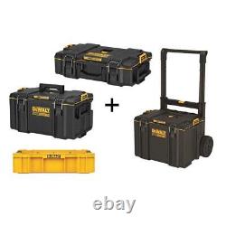 DEWALT Portable Tool Box Modular System Small/Large Box + Rolling Tool Box+Tray