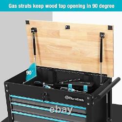 DURATECH 30-1/2''3-Drawer Rolling Tool Cart 400 lbs Load Capacity Alloy Steel