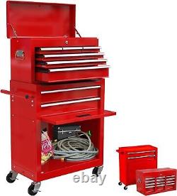 Detachable Rolling Tool Chest Cabinet with Wheels 8 Drawers Tool Storage Cabinet