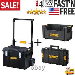 Dewalt Large Rolling Toolbox on Wheels Travel Storage Chest 3 pc ToughSystem New