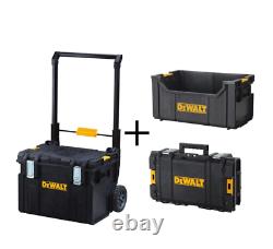 Dewalt Large Rolling Toolbox on Wheels Travel Storage Chest 3 pc ToughSystem New