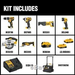 Dewalt Lithium-Ion Combo Kit 20-Volt MAX Cordless Batteries in a Rolling Toolbox