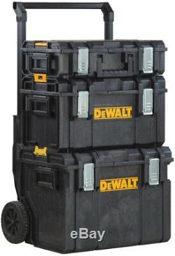 Dewalt Tool Storage Box Set Mobile ToughSystem 3-Pcs Rolling Chest Shop Job