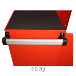 Double Open Door Rolling Cabinet Garage 3-Layer Toolbox Storage Organizer Red