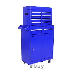 Drawer Rolling Tool Chest Tool Storage Cabinet & Tool Box Cart with Wheels Blue