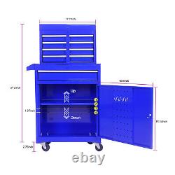 Drawer Rolling Tool Chest Tool Storage Cabinet & Tool Box Cart with Wheels Blue