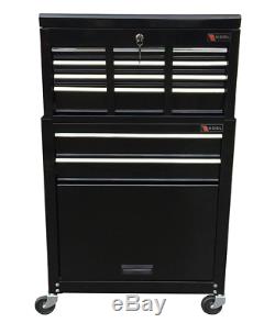 Drawer Tool Box Cabinet Storage Organizer Garage Chest Wheel Rolling Parts Black