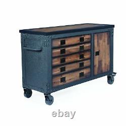 Duramax 48 in. 5-Drawers Rolling Tool Chest with Wood Top for Home and Garage