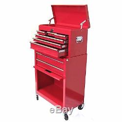 Excel 24 in Toolbox Steel Rolling Metal Tool Chest Storage Cabinet 8 Drawers RED