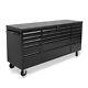 Fh Fohome 72 In Rolling Tool Chest With Wheels, 430 Stainless Steel, 15 Drawers