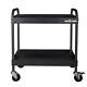 Frontier Utility Tool Cart Heavy Duty Rolling Black Powder Coated Frame 2 Tray