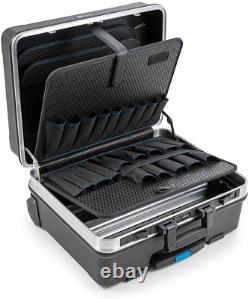 GO Portable Wheeled Rolling Tool Case Box with Pocket Boards, Black