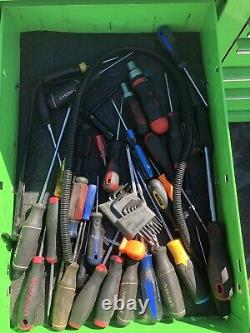 Green Eleven Drawer Snapon Rolling Tool Box Classic 78 with Tools