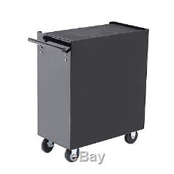 HOMCOM Five-Drawer Black Storage Cabinet Rolling Toolbox withFour Casters