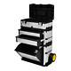 Handy 3 Part Rolling Tool Box With 2 Wheels Stainless Steel Accessories Storage