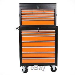 Heavy Duty 16 Drawers Tool Cart Top Chest Box Rolling Toolbox Cabinets Storage