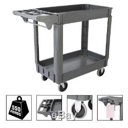 Heavy Duty 40 Utility Service Cart 550 LBS Capacity 2 Layers Rolling Tool Cart