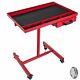 Heavy Duty Adjustable Work Table Bench, 200 Lbs Rolling Tool Cart Tray With Wheel