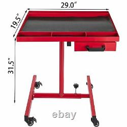 Heavy Duty Adjustable Work Table Bench, 200 lbs Rolling Tool Cart Tray With Wheel