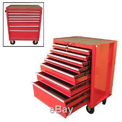 Heavy Duty Ball Bearing Red Steel Tool Rolling Drawer Cabinet Chest Box Storage