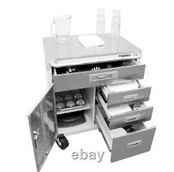 Heavy Duty Rolling Locking Cabinet Drawers Stainless Steel Top Adjustable Shelf