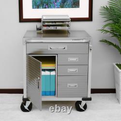 Heavy Duty Rolling Locking Cabinet Drawers Stainless Steel Top Adjustable Shelf