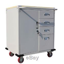 Heavy Duty Rolling Storage Cabinet Garage Toolbox with 4 Drawers/ Rubber Wheels