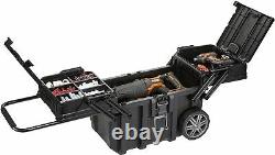 Heavy Tool Box Duty Rolling Storage On Wheels Expanding Lid Storage 57 litres