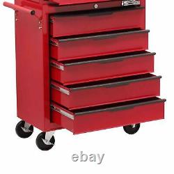 Hilka Steel Rolling Tool Cabinet Red 14-Drawer Top Chest Box Garage Storage