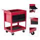 Homcom Rolling Cabinet Drawers Work Top Tool Chest Red Storage Box