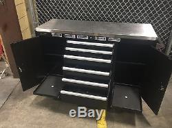Homak 60 Inch Black Stainless Steel 60 Rolling Work Station Tool Box Cabinet