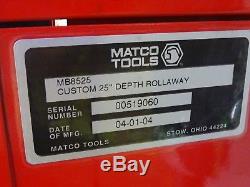Huge Matco Roll Custom Tool Box With Top Mb8525 Mb852wc