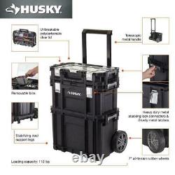 Husky 22 in Connect Rolling System Tool Box 3 Piece System Storage Tote Workshop