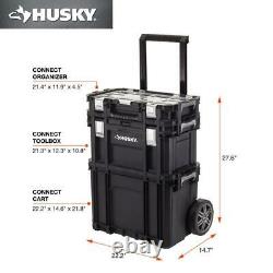 Husky 22 in Connect Rolling System Tool Box 3 Piece System Storage Workshop